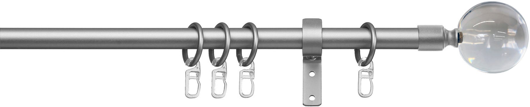indeko Gardinenstange »Kugel Glas klar«, 1 läufig-läufig, Fixmass, Komplett-Set inkl. Ringen und Montagematerial indeko Gardinenstange »Kugel Glas klar«, 1 läufig-läufig, Fixmass, Komplett-Set inkl. Ringen und Montagematerial von indeko