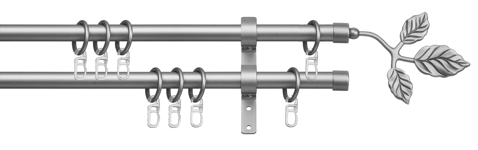 indeko Gardinenstange »Toskana«, 2 läufig-läufig, Fixmass, Komplett-Set inkl. Ringen und Montagematerial von indeko