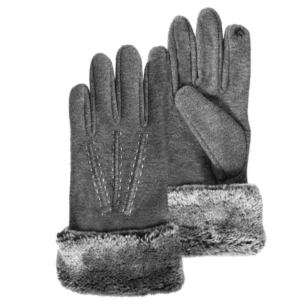 83600 Gants Polaire Comp. Ecrans Tactiles-10-12a Damen Grau 10-12A von isotoner