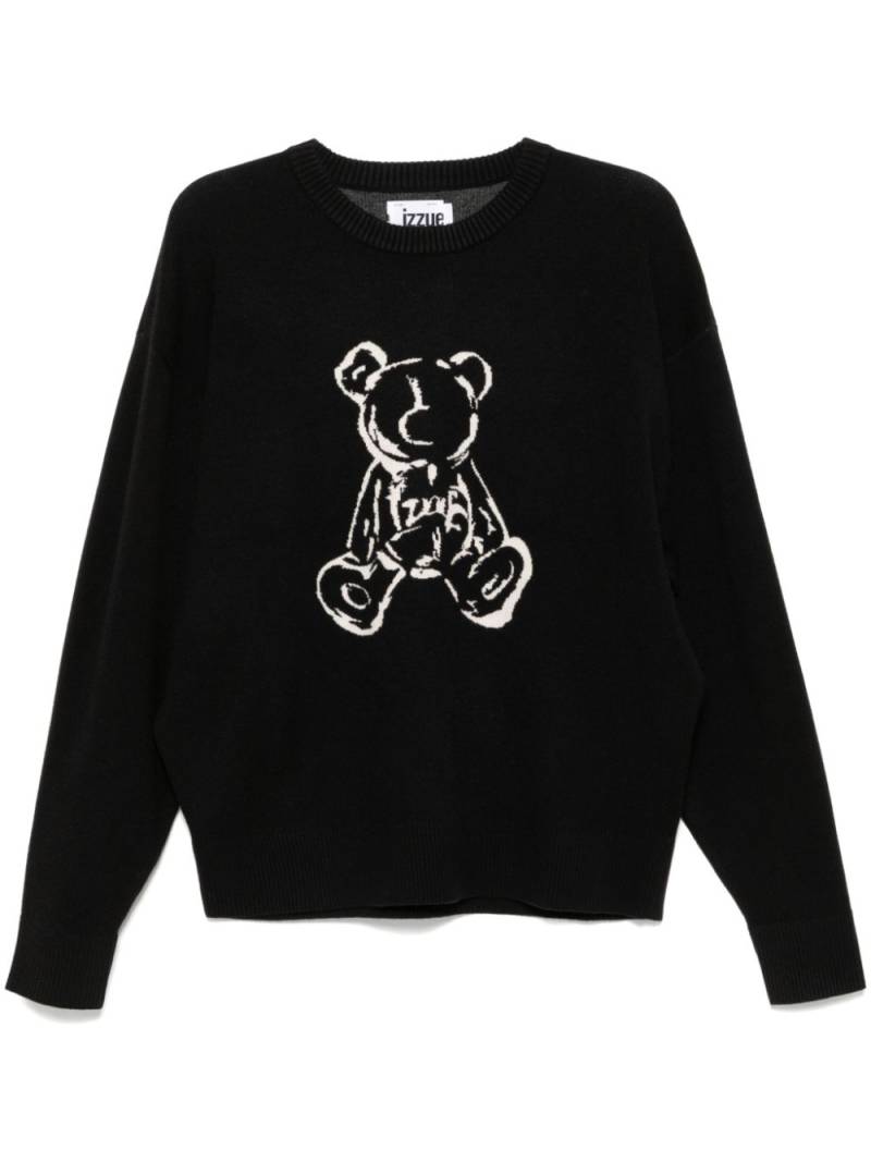 izzue Jacquard bear sweater - Black von izzue