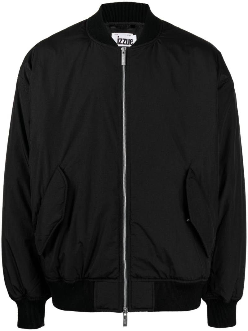 izzue Reserved logo-print bomber jacket - Black von izzue