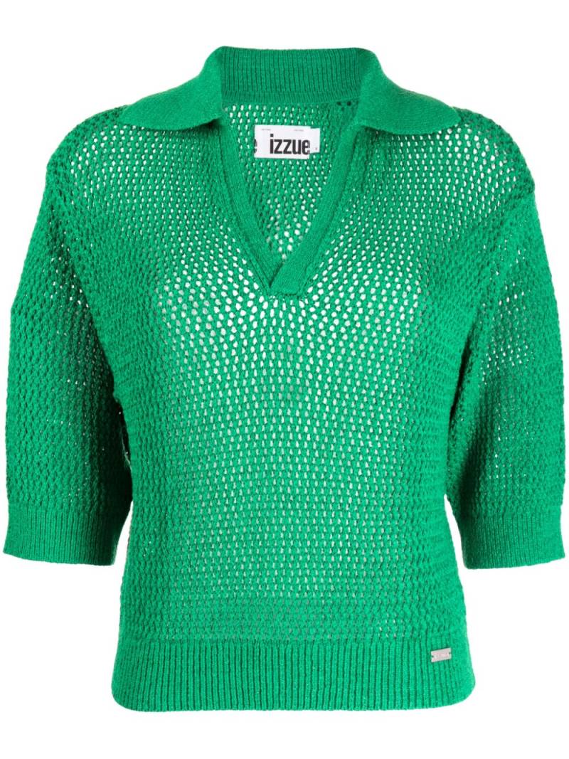 izzue V-neck crochet jumper - Green von izzue