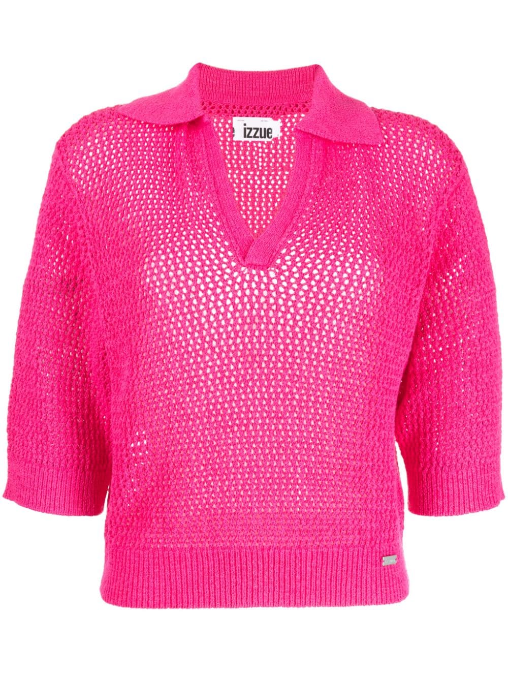 izzue V-neck crochet jumper - Pink von izzue