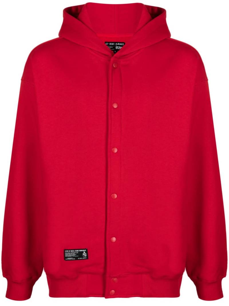 izzue appliqué-detail hooded bomber jacket - Red von izzue