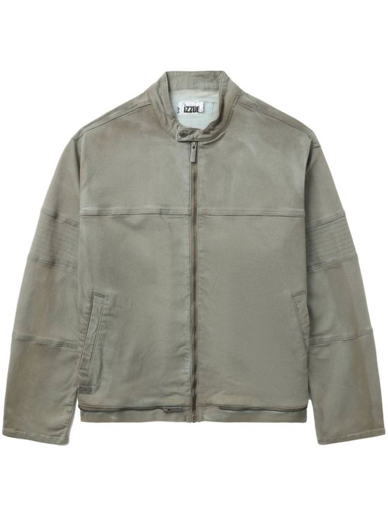 izzue band-collar cotton jacket - Neutrals von izzue