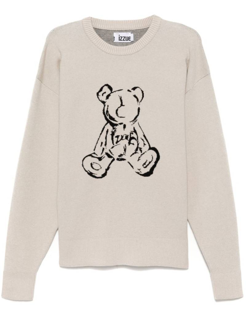 izzue bear print jumper - Grey von izzue