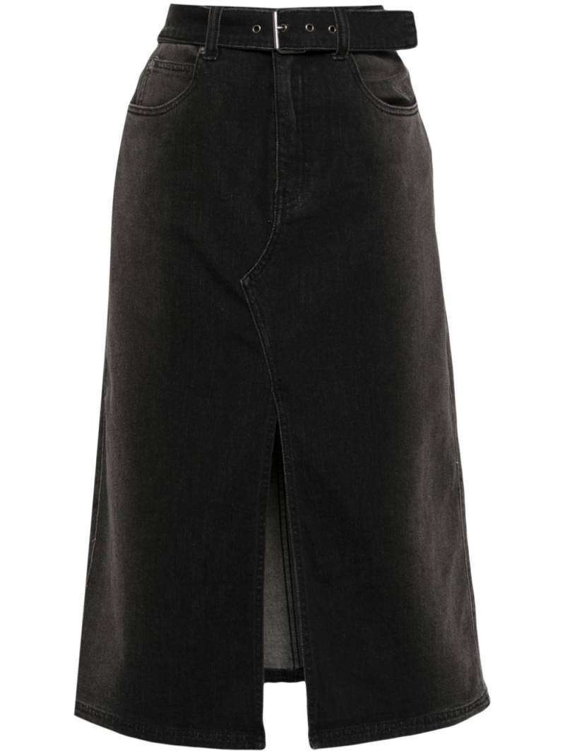 izzue belted denim midi skirt - Black von izzue