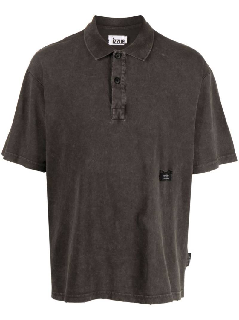 izzue logo-appliqué cotton polo shirt - Grey von izzue