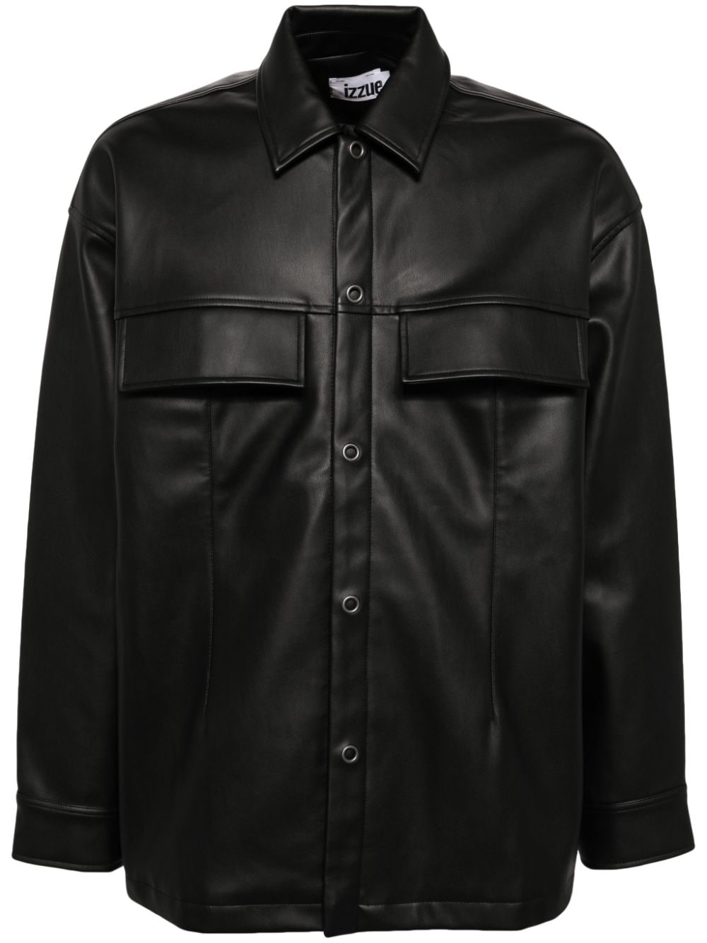 izzue button-up shirt jacket - Black von izzue