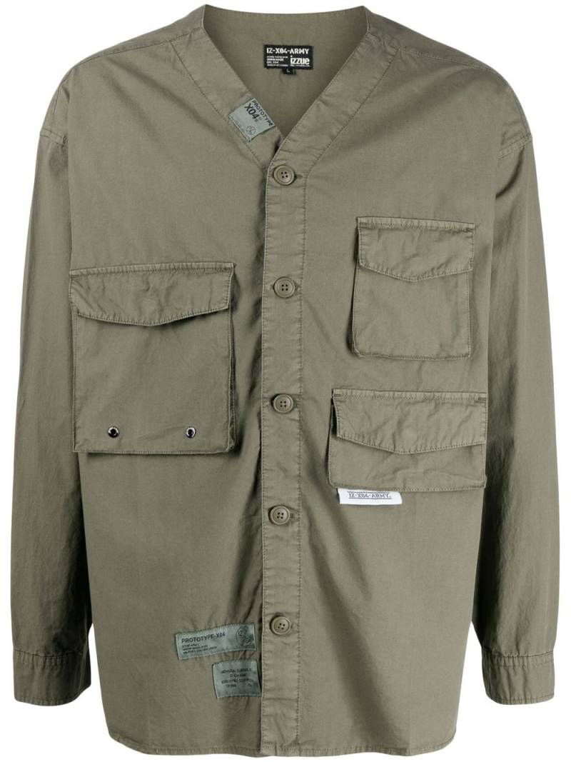 izzue cargo-like long-sleeved shirt - Green von izzue