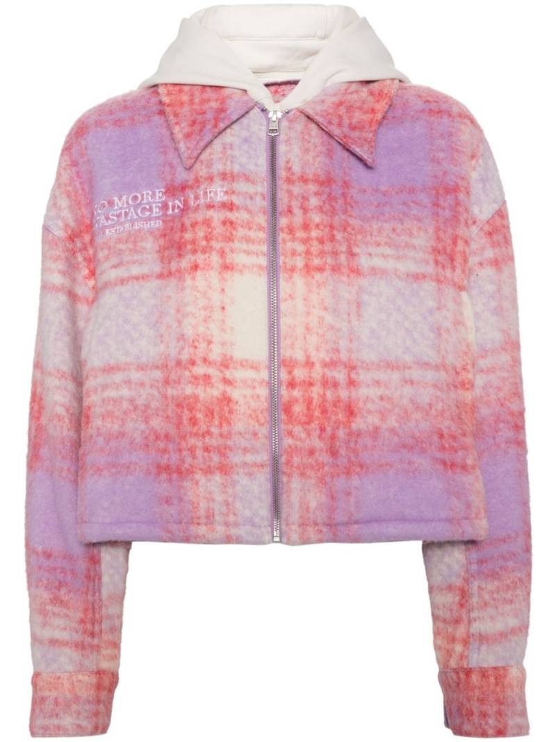 izzue checked hooded jacket - Pink von izzue