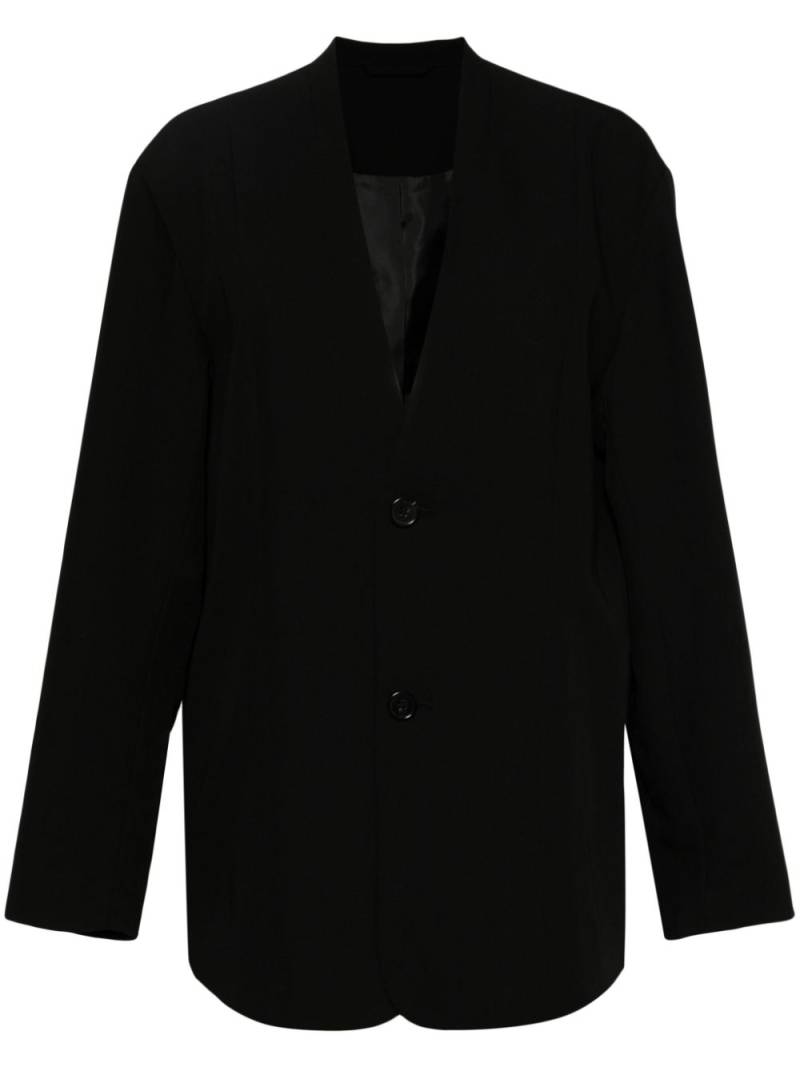 izzue collarless V-neck jacket - Black von izzue