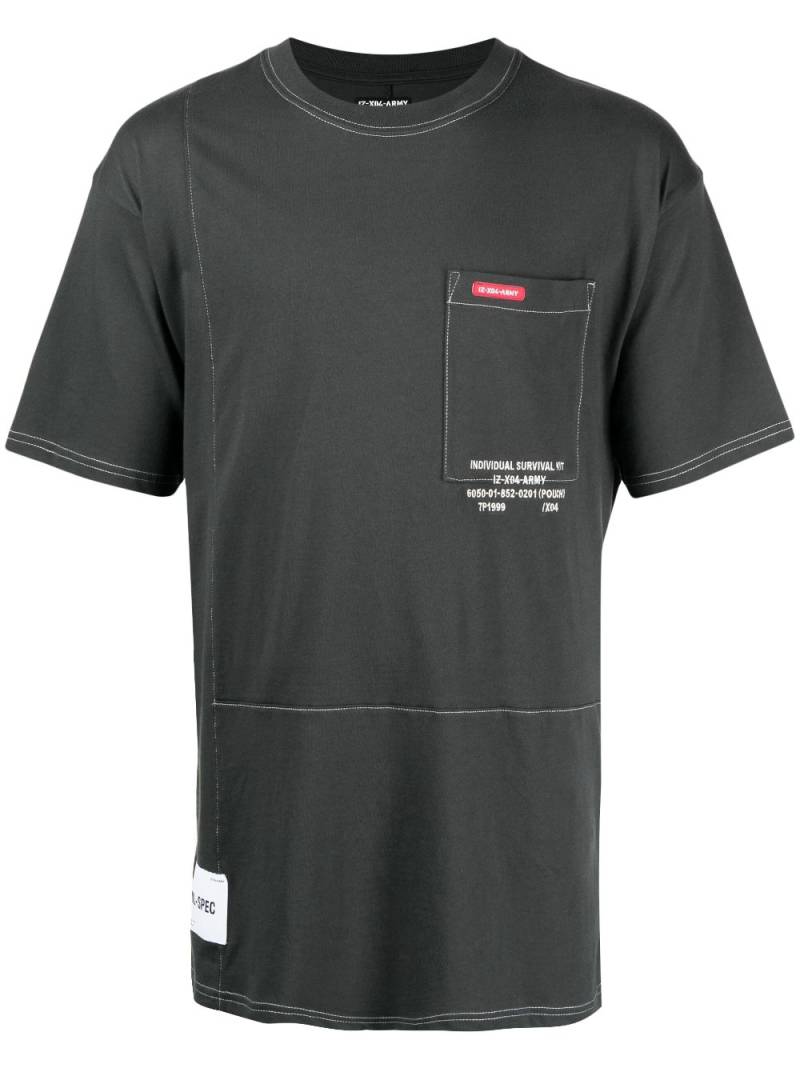 izzue contrast-stitching cotton T-shirt - Grey von izzue