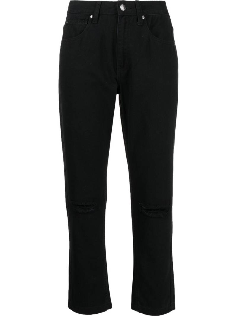 izzue cropped straight-leg trousers - Black von izzue