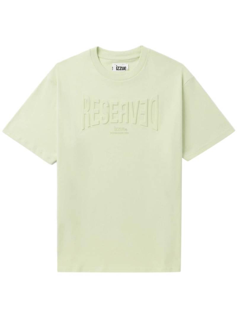 izzue debossed-slogan cotton T-shirt - Green von izzue