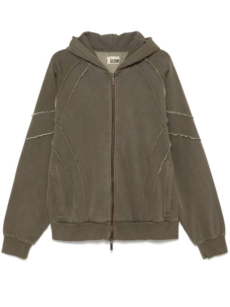 izzue distressed panel hooded jacket - Grey von izzue