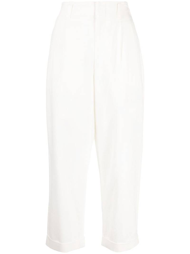 izzue elasticated-waist cropped trousers - White von izzue