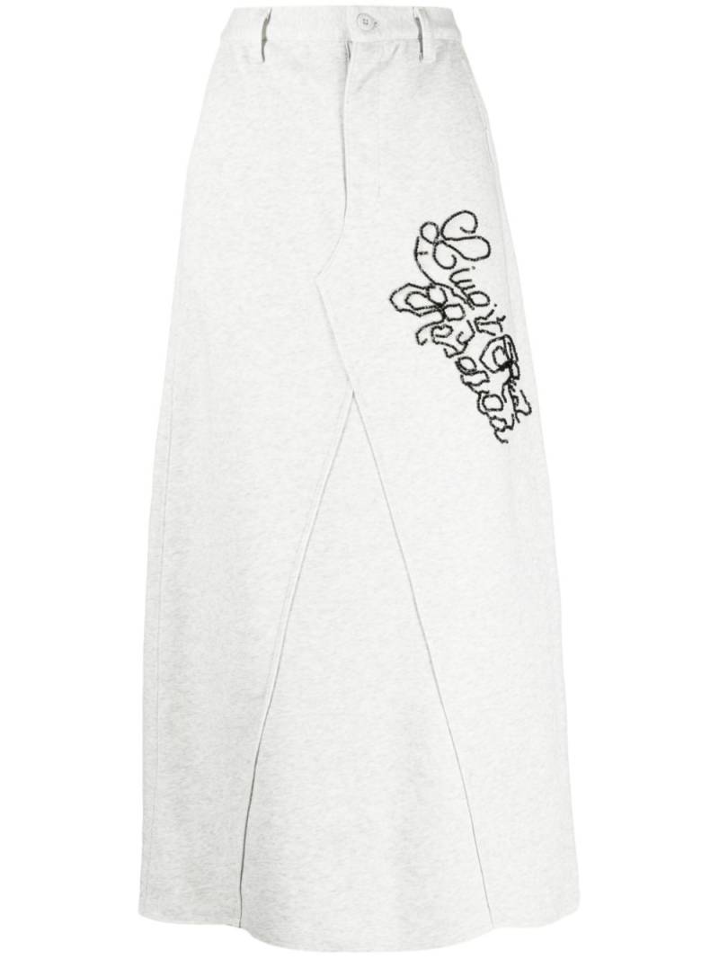 izzue embroidered-detail jersey midi skirt - Grey von izzue