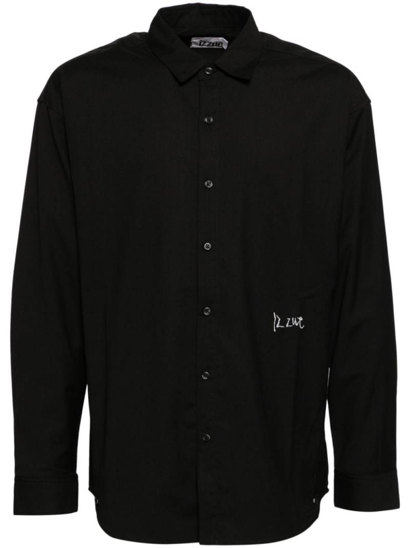 izzue embroidered logo cotton shirts - Black von izzue