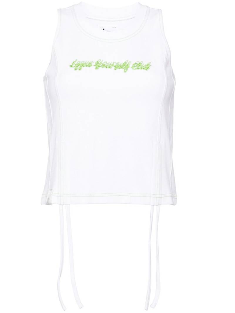 izzue embroidered-slogan sleveless top - White von izzue