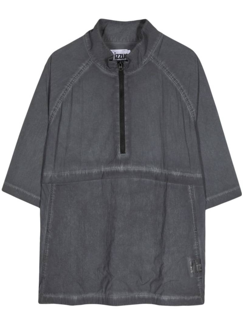 izzue faded-effect half-zip shirt - Grey von izzue