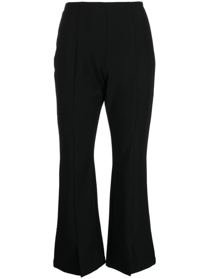 izzue flared rear logo-patch trousers - Black von izzue