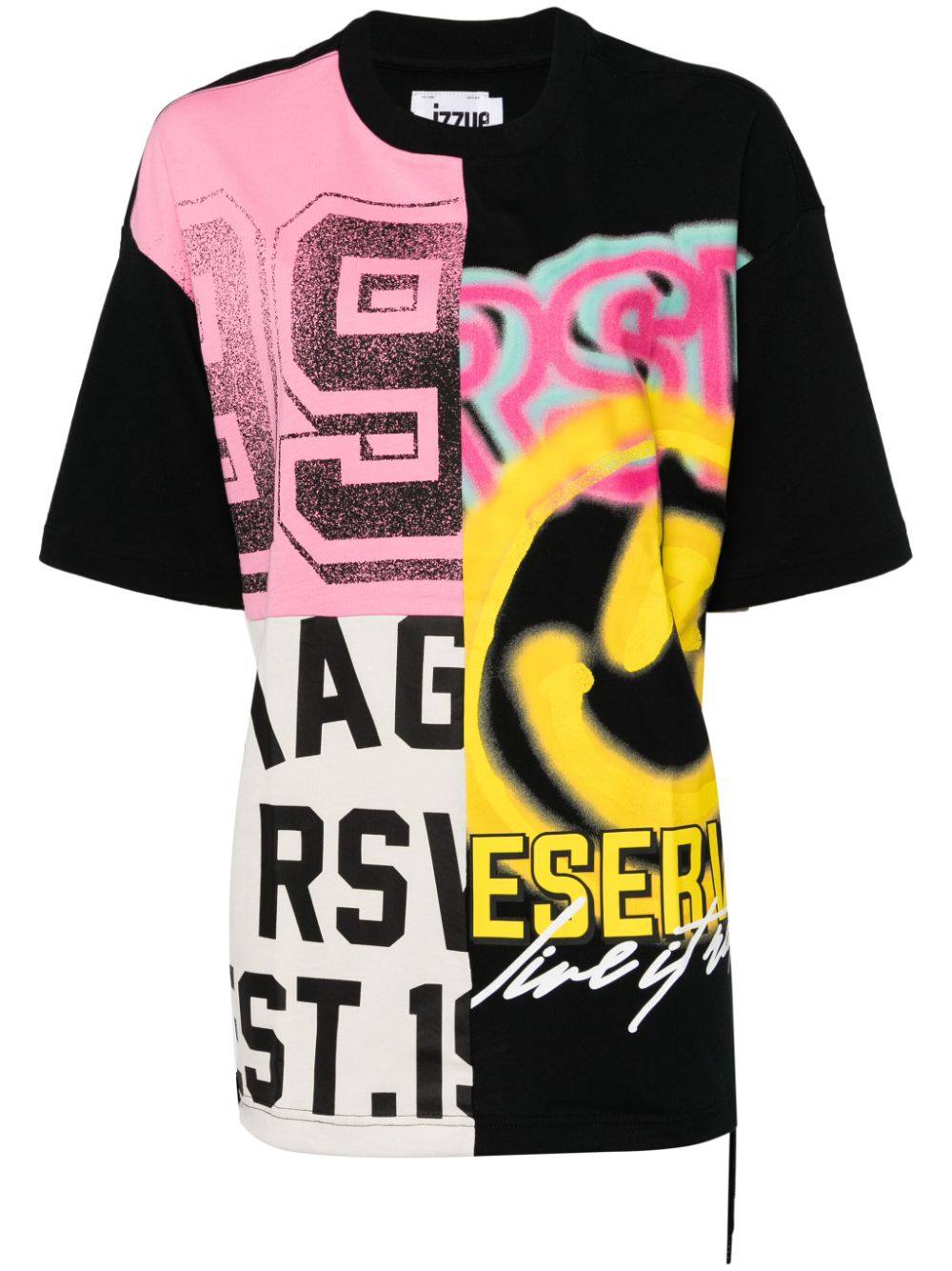 izzue graffiti-print cotton T-shirt - Black von izzue