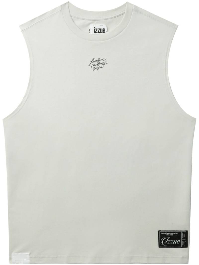 izzue graphic-print cotton vest - Neutrals von izzue