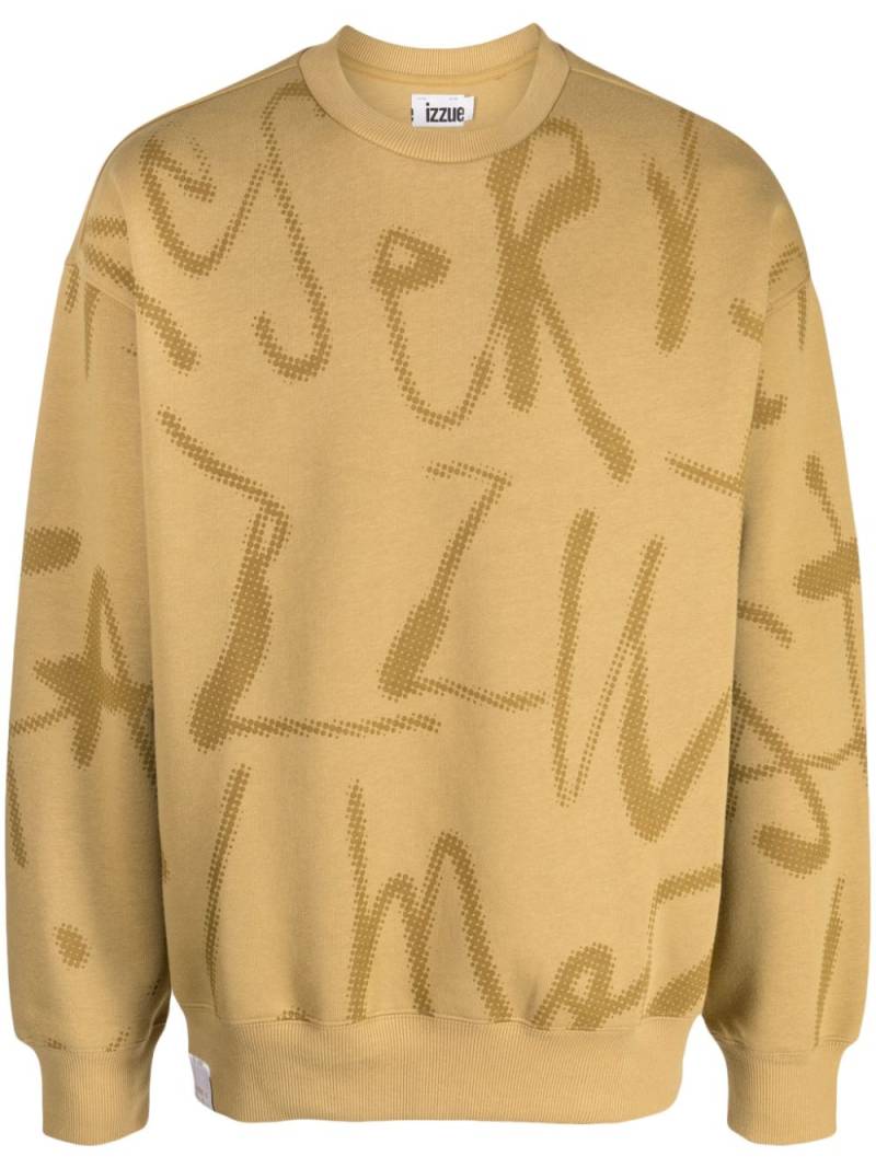 izzue graphic-print jersey-texture sweatshirt - Yellow von izzue