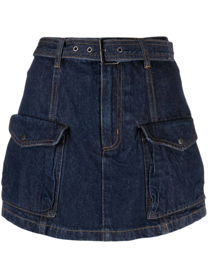 izzue high-waisted belt shorts - Blue von izzue