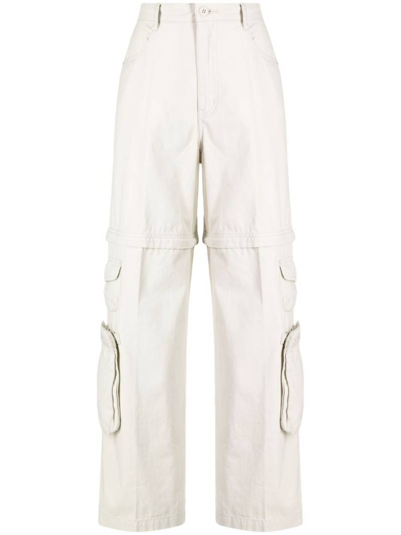 izzue high-waisted cotton cargo pants - White von izzue