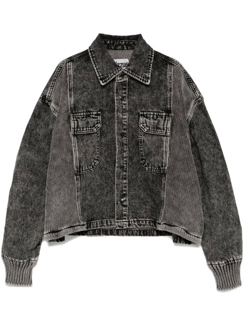 izzue knit-panelled denim jacket - Black von izzue