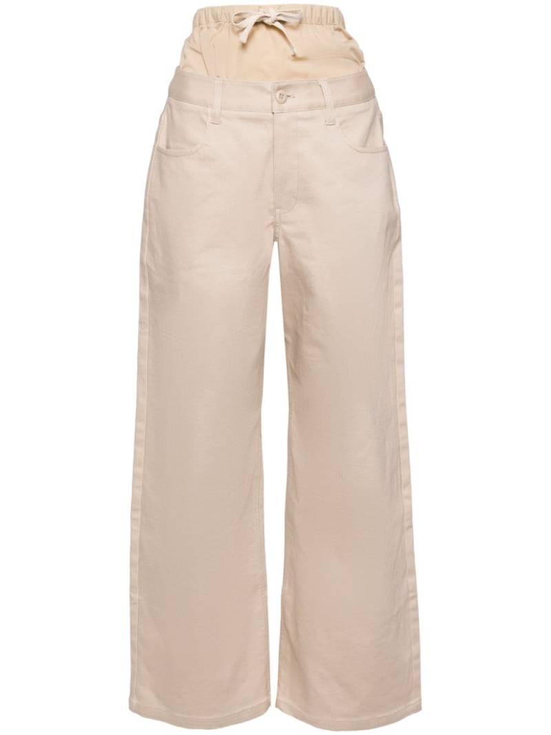 izzue layered wide-leg trousers - Brown von izzue