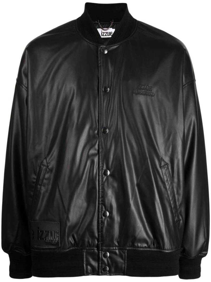 izzue logo-appliqué bomber jacket - Black von izzue