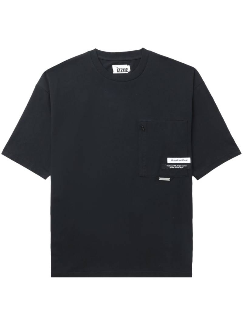 izzue logo-appliqué cotton T-shirt - Black von izzue