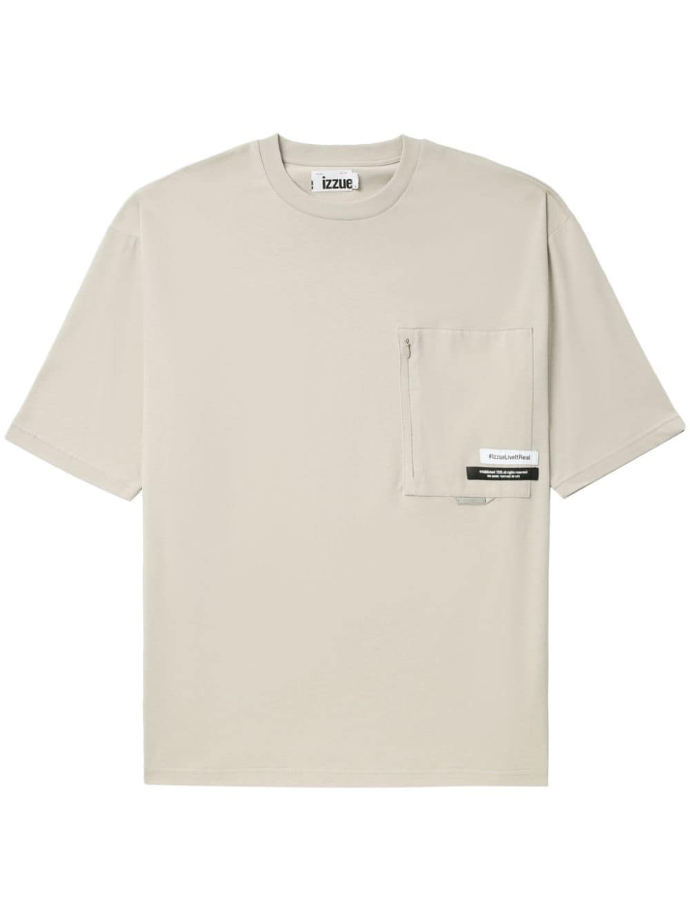 izzue logo-appliqué cotton T-shirt - Neutrals von izzue