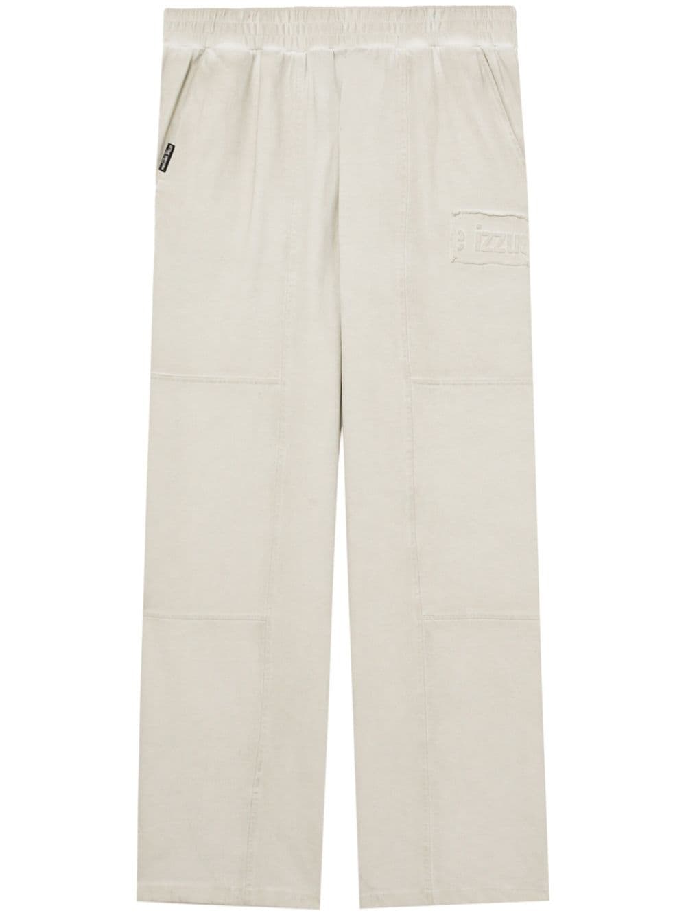izzue logo-embossed cotton track pants - Neutrals von izzue
