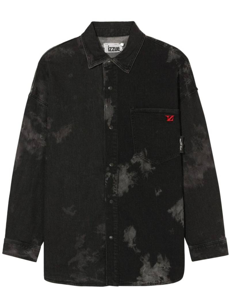 izzue logo-embroidered cotton-blend shirt - Black von izzue