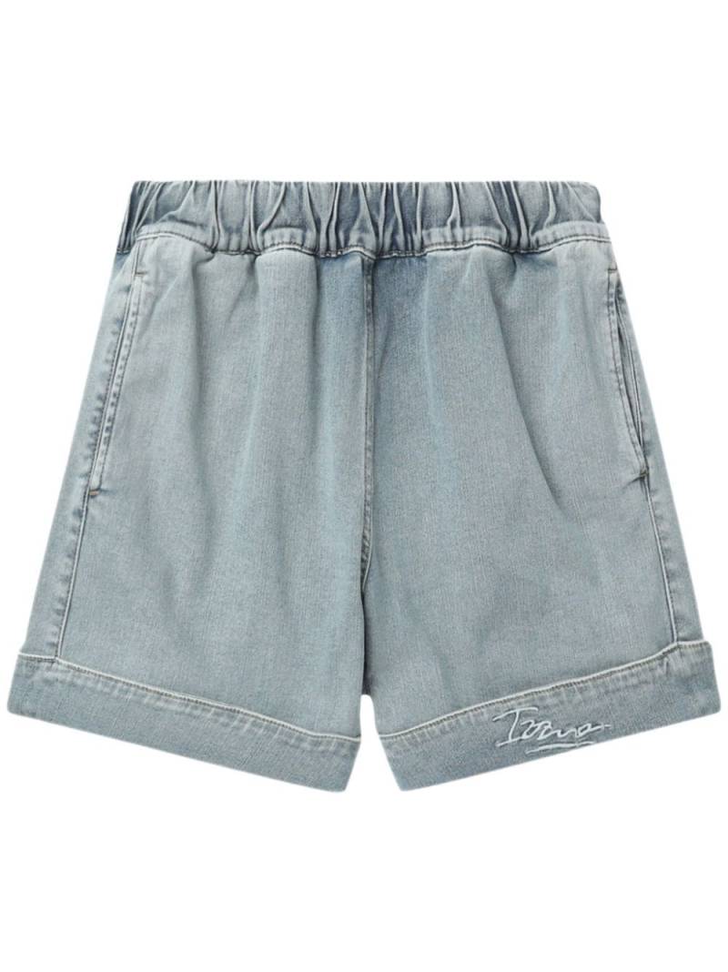 izzue logo-embroidered cotton-blend shorts - Blue von izzue