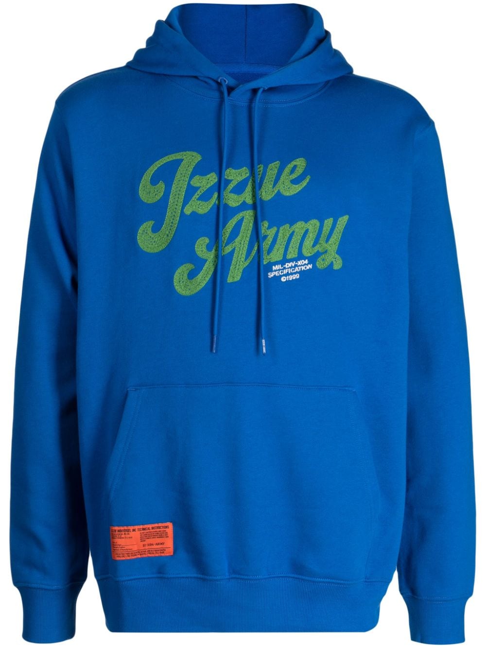 izzue logo-embroidered cotton hoodie - Blue von izzue