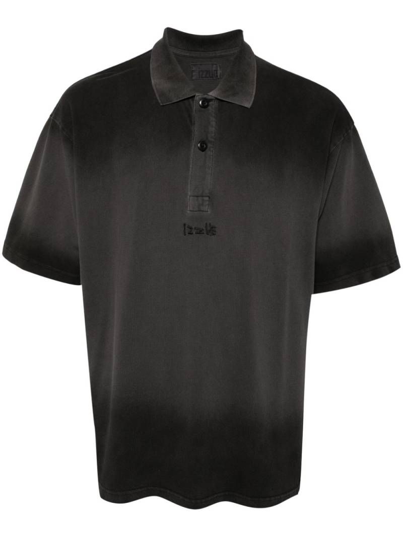 izzue logo-embroidered cotton polo shirt - Black von izzue