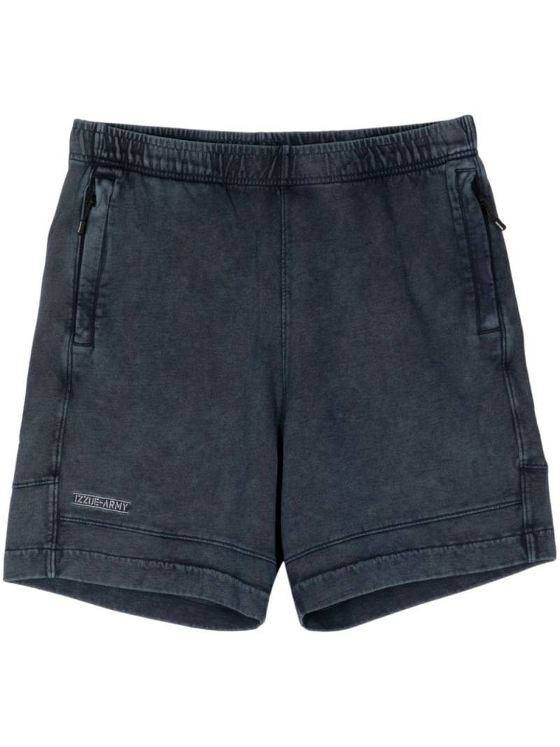 izzue logo-embroidered cotton track shorts - Blue von izzue