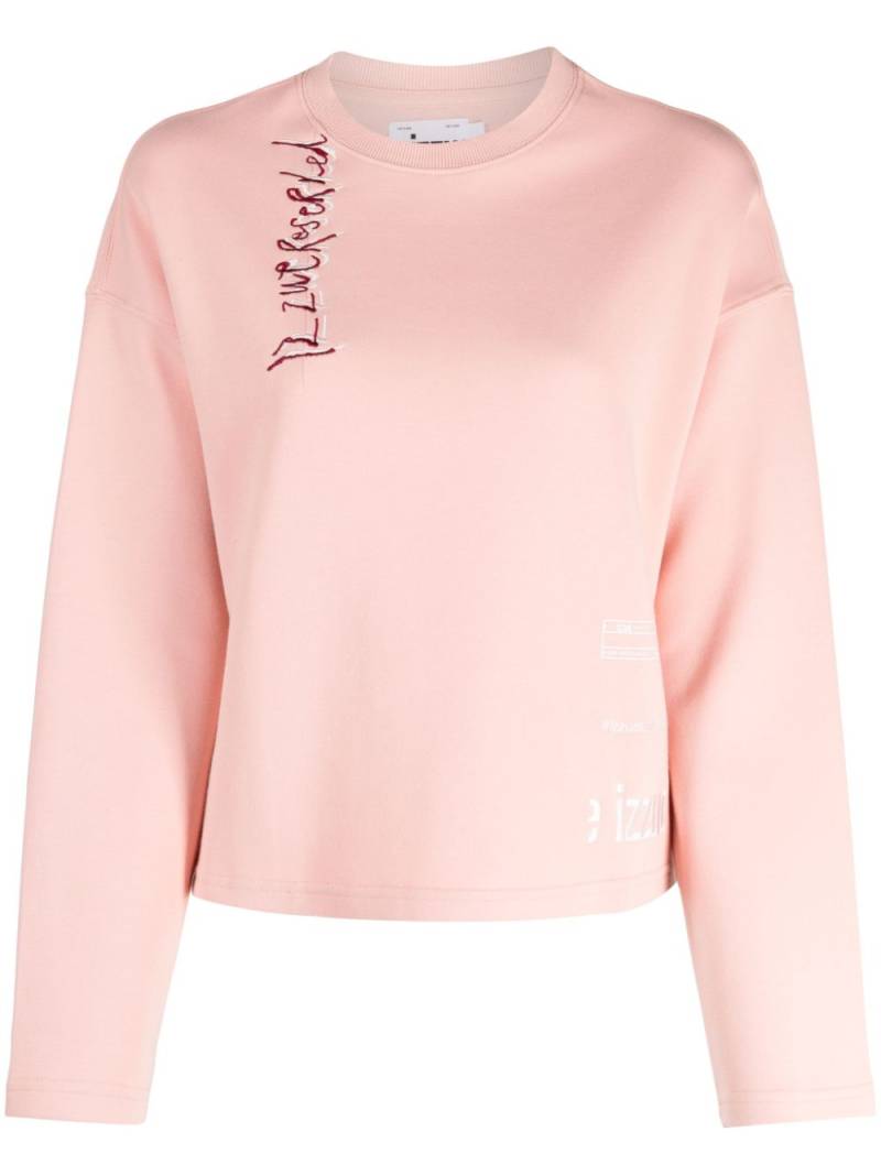 izzue logo-embroidered crew-neck sweatshirt - Pink von izzue