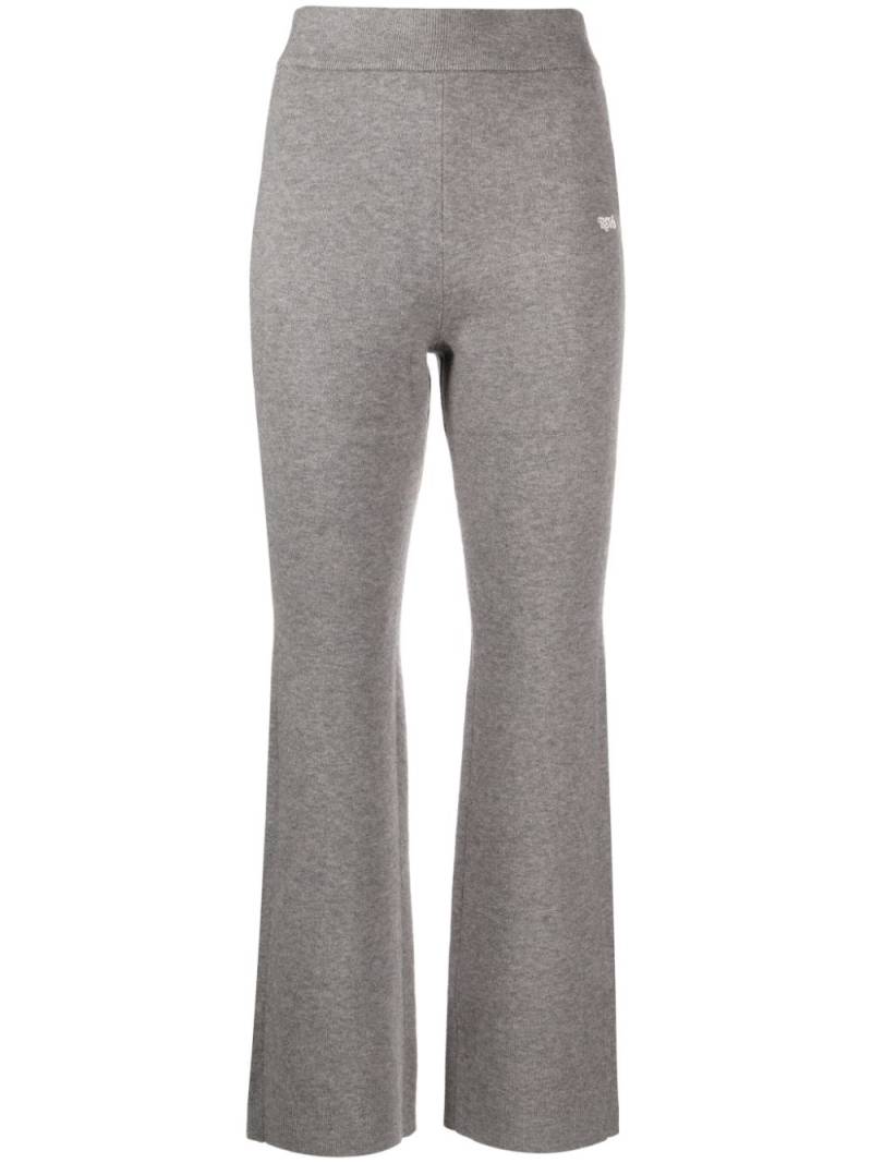 izzue logo-embroidered flared trousers - Grey von izzue