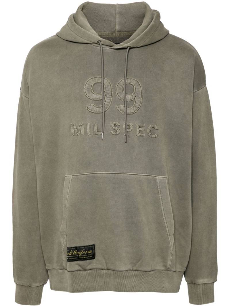 izzue logo-patch cotton hoodie - Neutrals von izzue