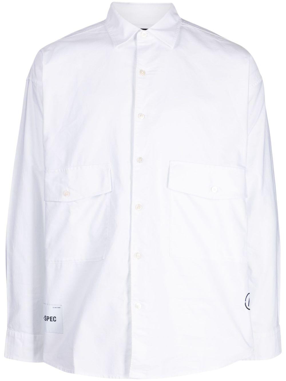 izzue logo-patch cotton shirt - White von izzue