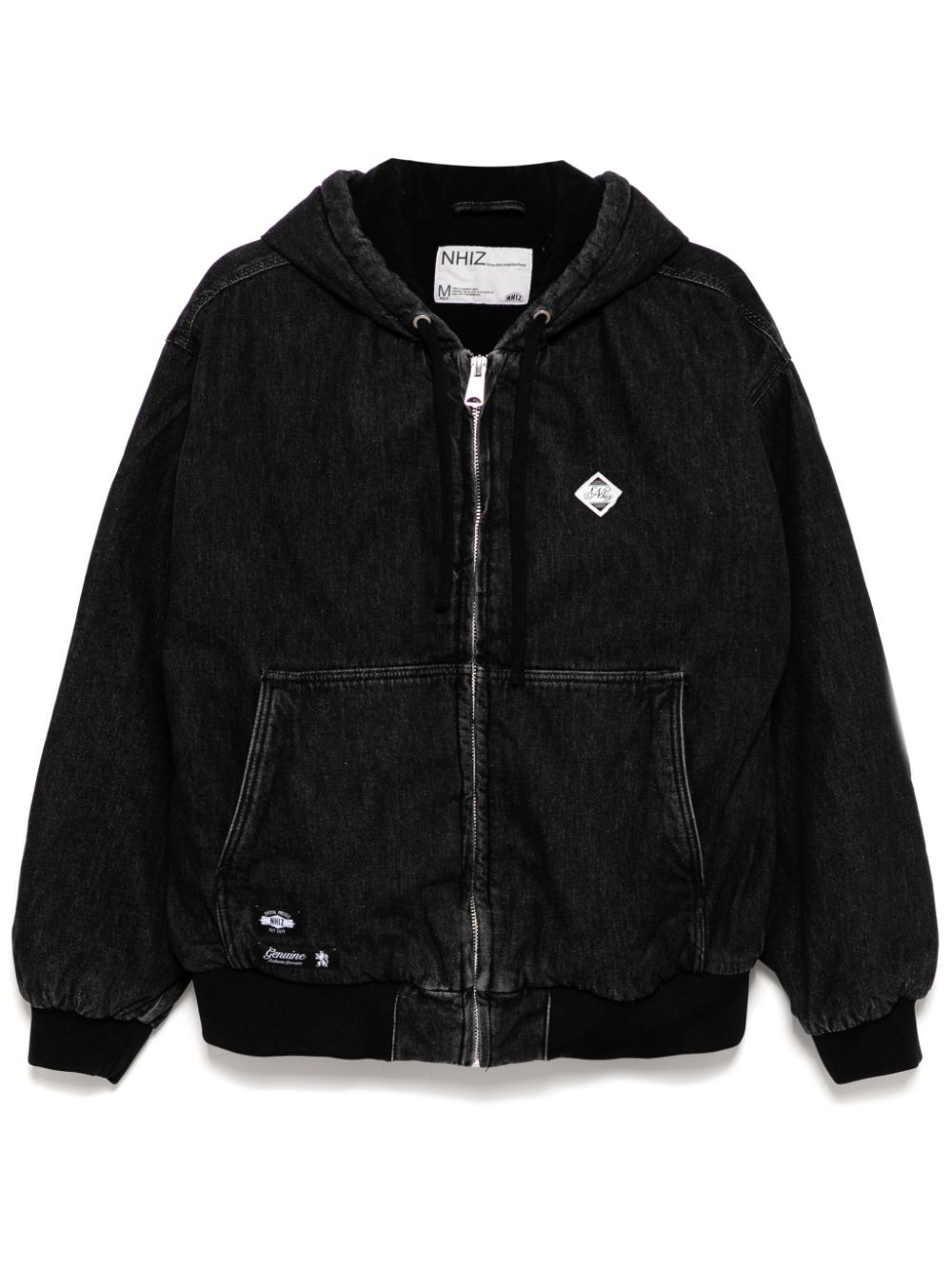 izzue logo-patch hooded jacket - Black von izzue