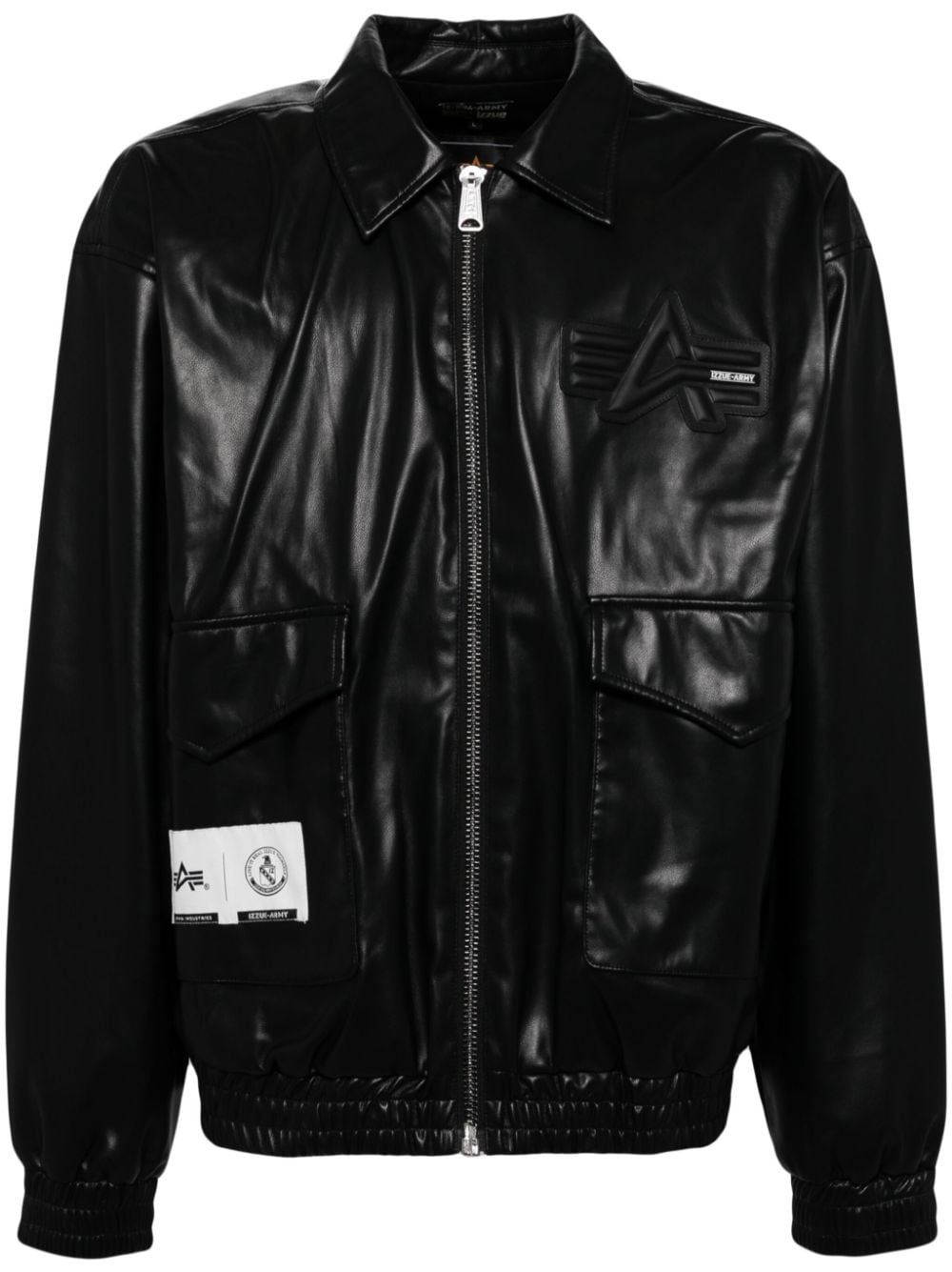 izzue logo patch jacket - Black von izzue