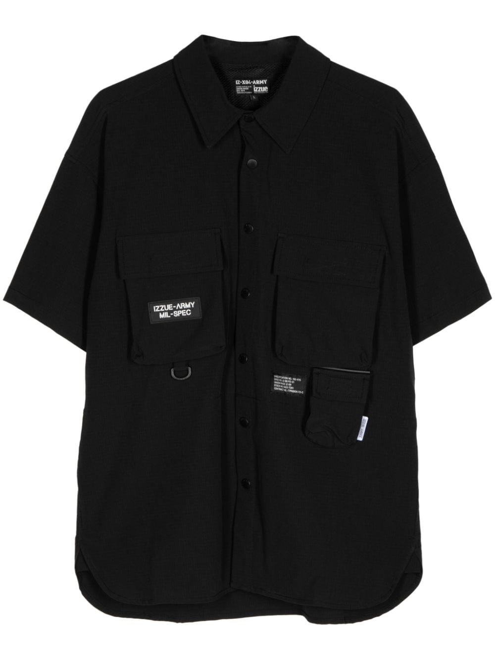 izzue logo-patch short-sleeve shirt - Black von izzue