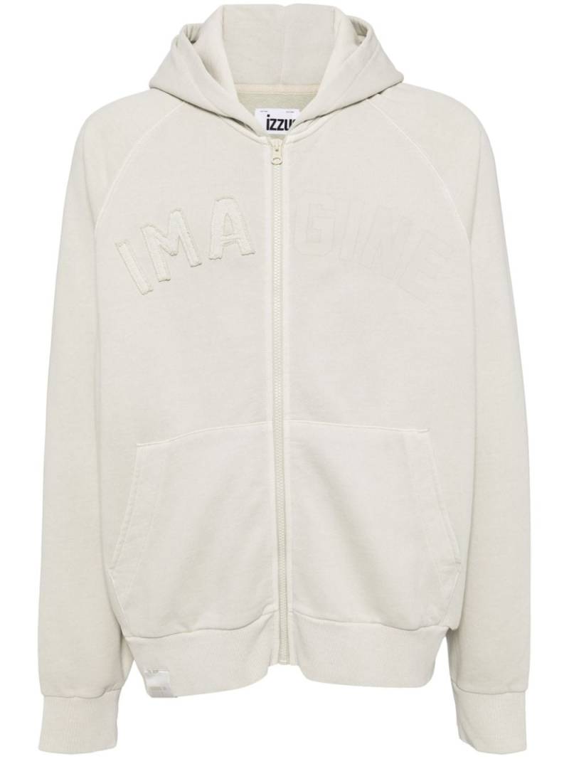 izzue logo-patched hooded jacket - Grey von izzue